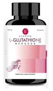 Glowsik Glutathione 1000 Mg Capsules with Vitamin C & E, L-Glutathione, Grape Seed & Alpha Lipoic Acid for Skin Health, Full of Antioxidants and Powerful Extracts for Skin Health- 120 Capsules